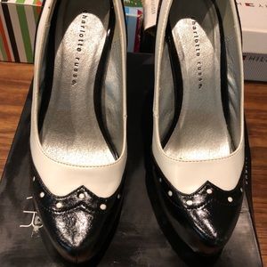 Charlotte Russe black&white wingtip heels